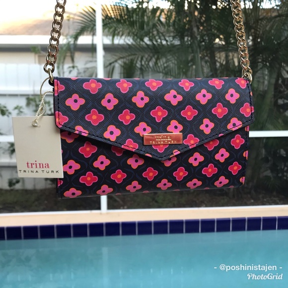 Trina Turk Bags Nwt Trina Turk Floral Crossbody Bag Blac Poshmark